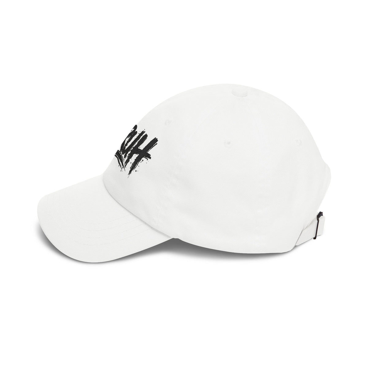 Bruh Dad Cap - Casual White Baseball Hat with Bold Brush Script