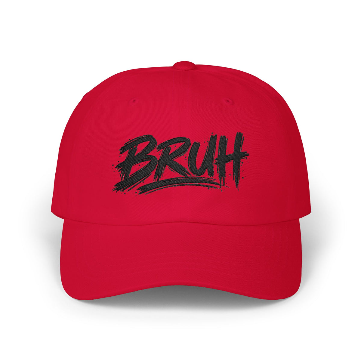 Bruh Dad Cap - Casual White Baseball Hat with Bold Brush Script