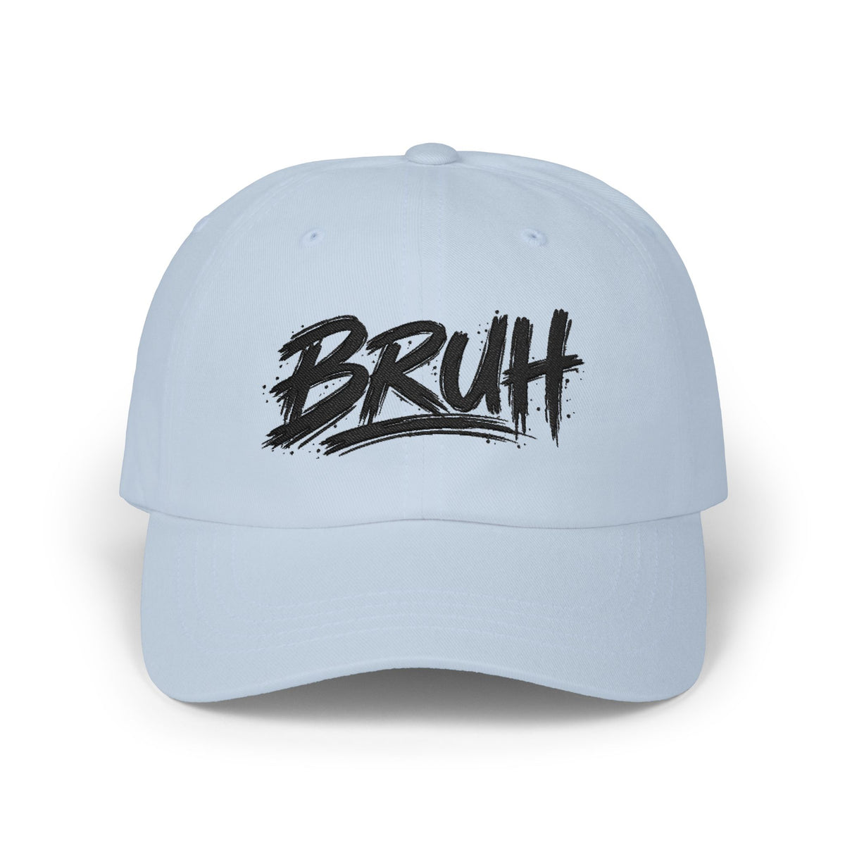 Bruh Dad Cap - Casual White Baseball Hat with Bold Brush Script